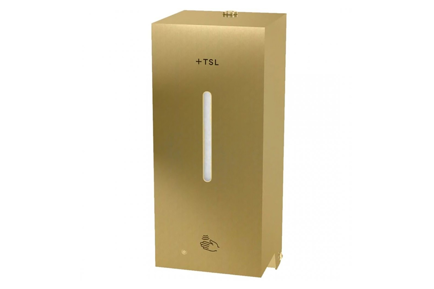 The Splash Lab soap dispenser in PVD coloured stainless steel Brass Brush  
