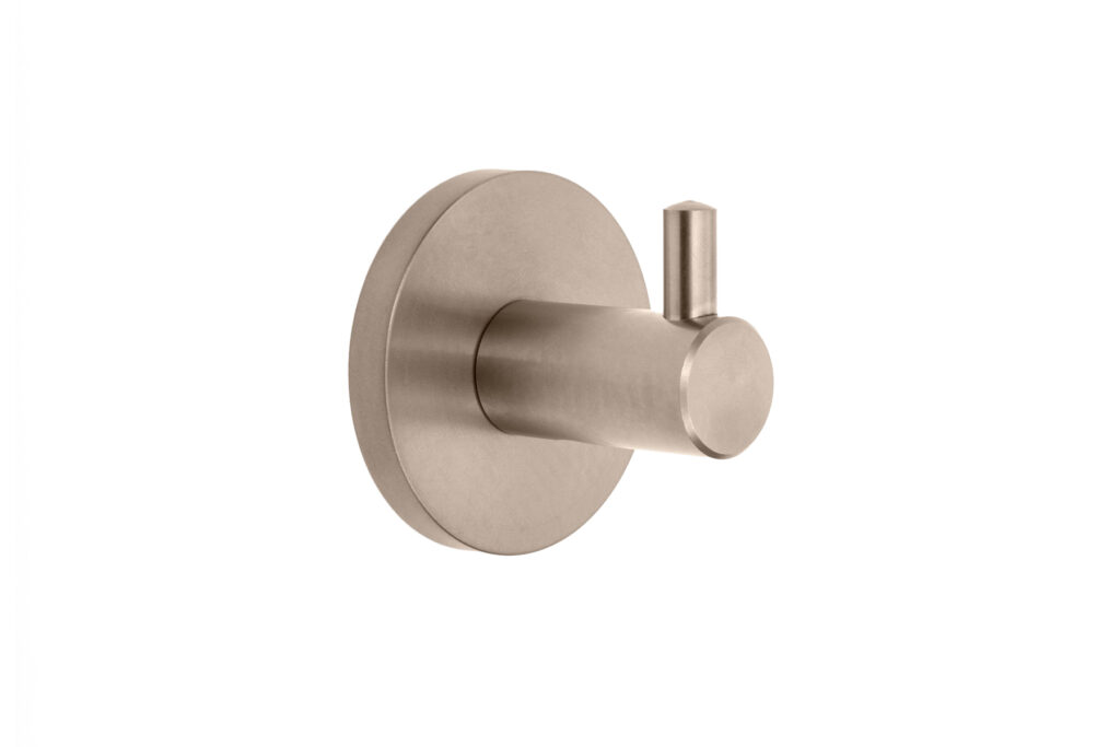 DP 7102 Prestige Single Robe Hook in PVD coloured stainless steel Nickel Brush.