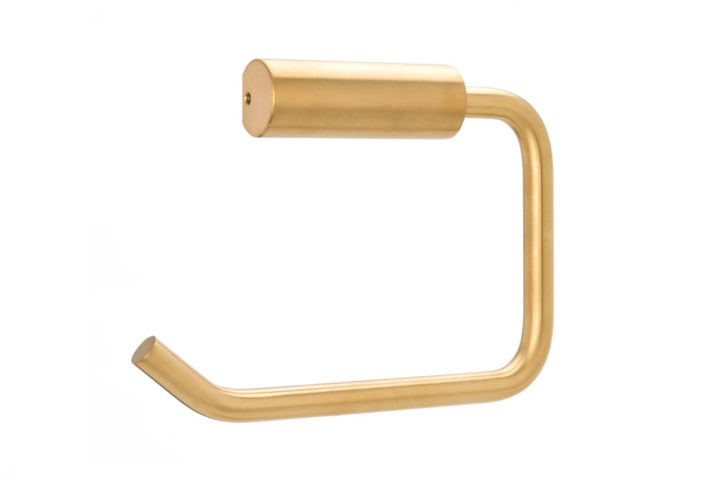 The Splash Lab TSL.45 Single toilet roll holder in PVD coloured stainless steel Brass Brush