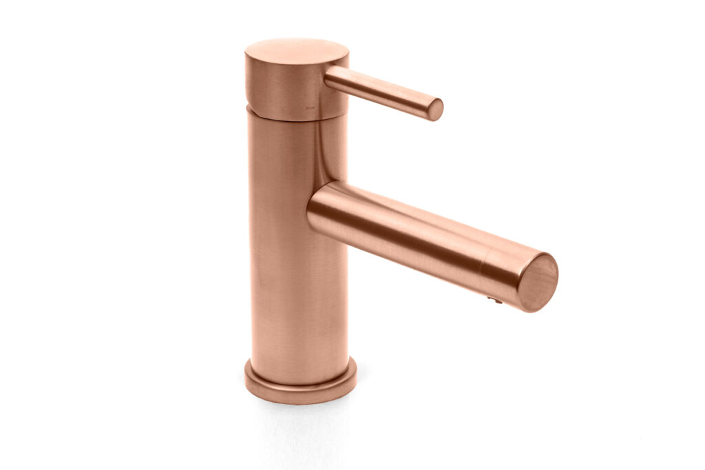 Prestige basin tap WA 100 in PVD coloured stainless steel Rose Gold  Brush