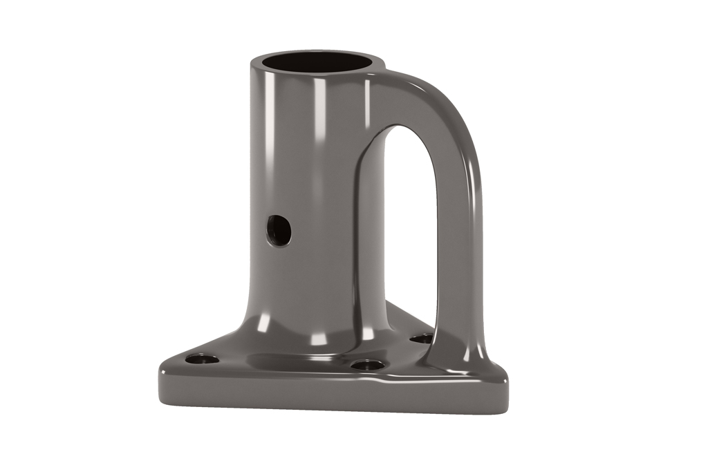 Stanchion Base in PVD coloured stainless steel Gun Metal Mirror